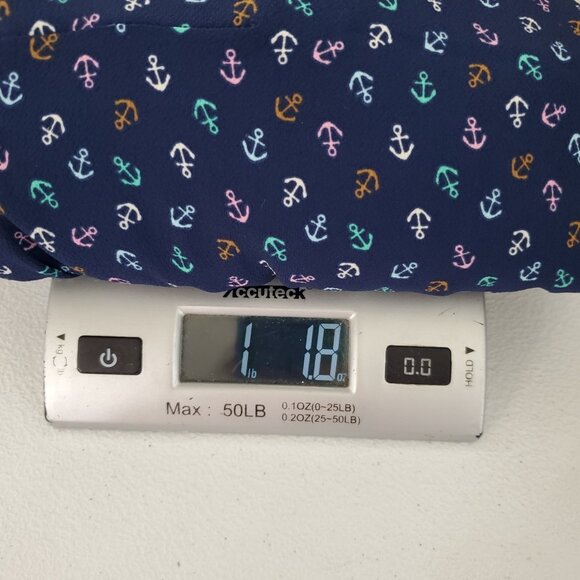 Talbots Womens Colorful Anchor Flounce Hem Split Neck Dress Size 14 Nautical - Picture 8 of 8